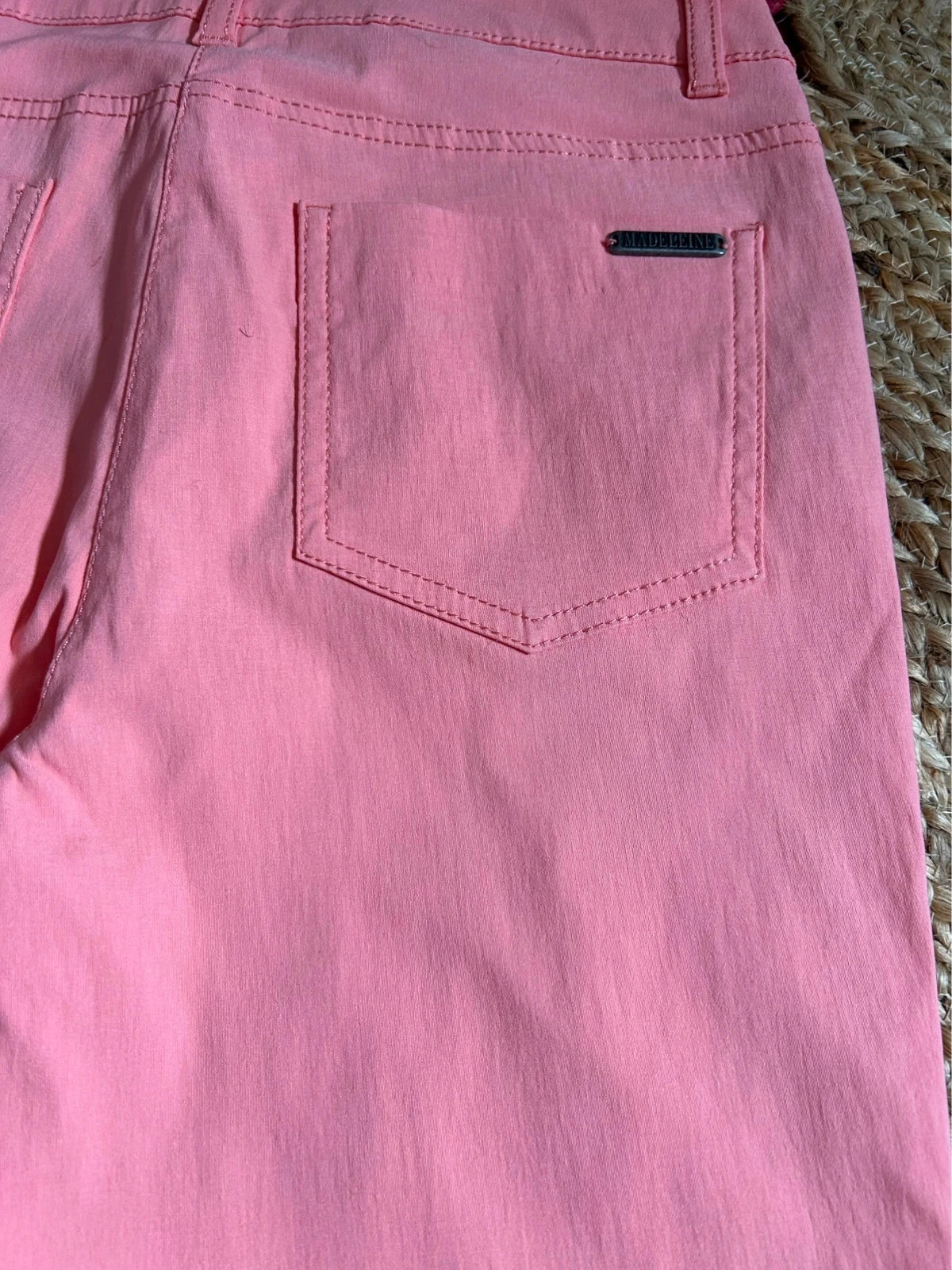 🧡🌿Jean Madeleine corais 7/8 Casual chique estival FR40/42 Jeans cropped coral UK12S🌿🧡 – photo 15